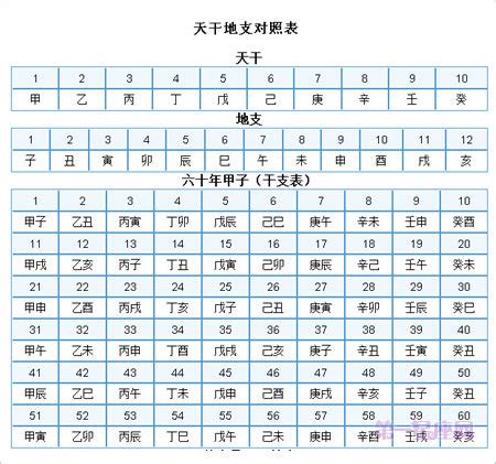 天干地支属性|天干属性 干支纪年对照表